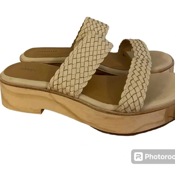 Anthropologie Nisolo Slip On Wooden Open Toe Sandals - Picture 3 of 9